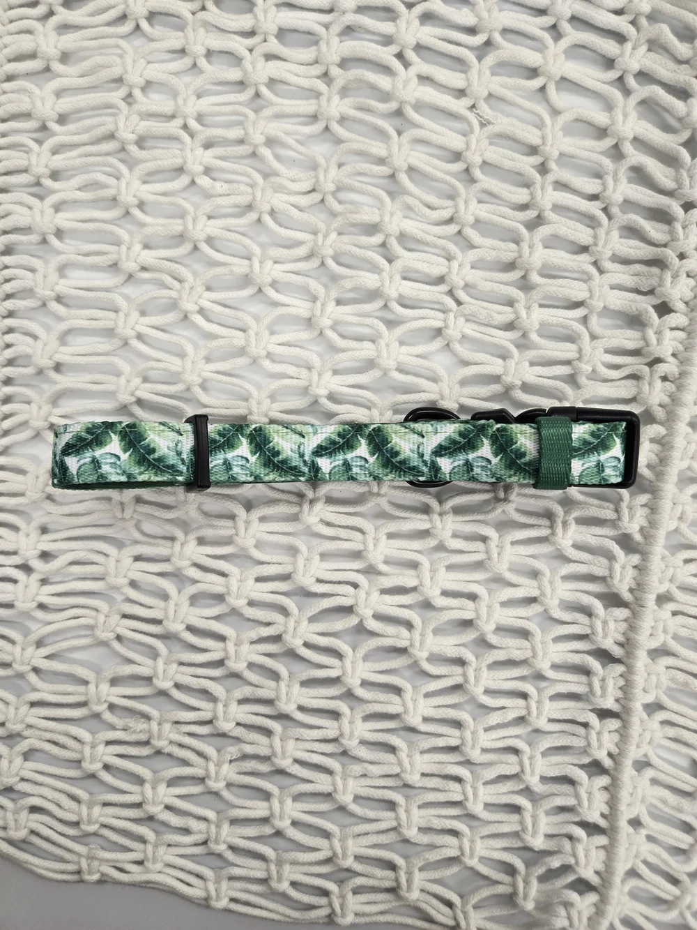 Sassy Woof Green Leaf Pattern Dog Collar - MEDIUM